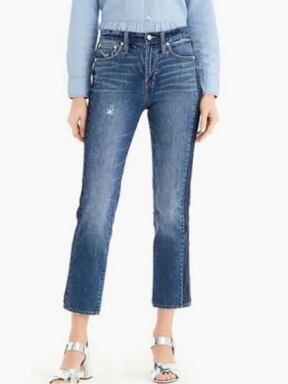J Crew Vintage Straight Jean in Two Tone Denim